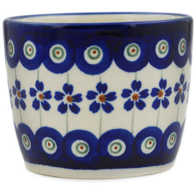 Polish Pottery Tumbler 7 oz Flowering Peacock