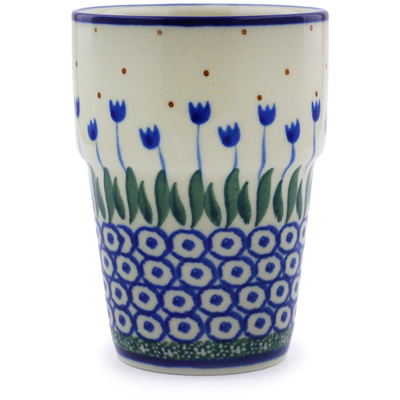 Polish Pottery Tumbler 7 oz Water Tulip