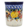 Polish Pottery Tumbler 8 oz Autumn Falling Leaves UNIKAT