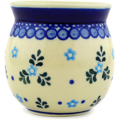 Polish Pottery Tumbler 8 oz Blue Alysum Patch