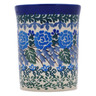 Polish Pottery Tumbler 8 oz Blue Rose Trellis UNIKAT