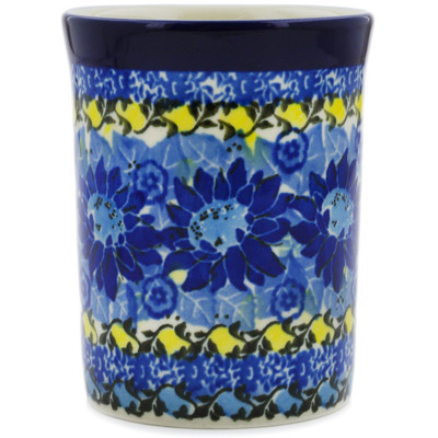 Polish Pottery Tumbler 8 oz Deep Blue UNIKAT