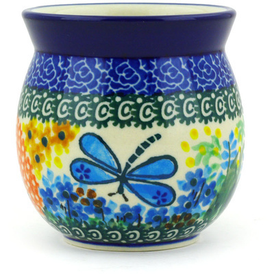 Polish Pottery Tumbler 8 oz Garden Delight UNIKAT