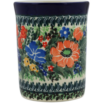 Polish Pottery Tumbler 8 oz Garden Of Happiness UNIKAT