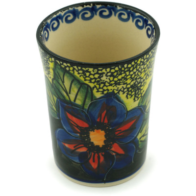 Polish Pottery Tumbler 8 oz Midnight Glow UNIKAT