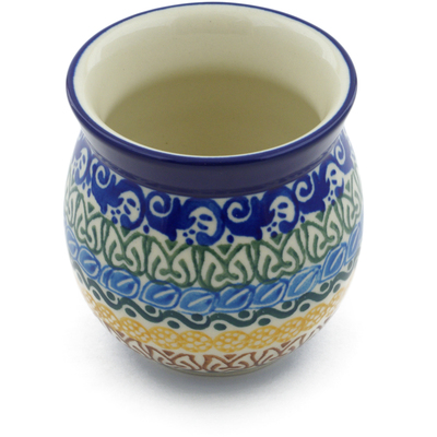 Polish Pottery Tumbler 8 oz Obsessive Leaves