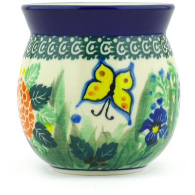 Polish Pottery Tumbler 8 oz Spring Garden UNIKAT