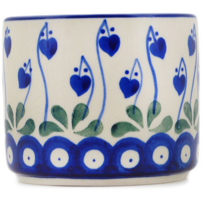 Polish Pottery Tumbler 9 oz Bleeding Heart Peacock