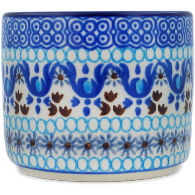 Polish Pottery Tumbler 9 oz Blue Ice
