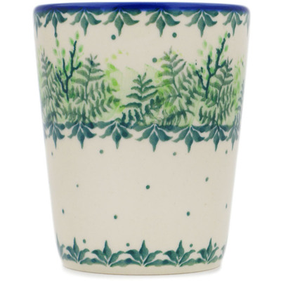 Polish Pottery Tumbler 9 oz Fresh Fern UNIKAT