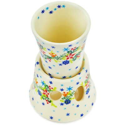 Polish Pottery Tumbler with Heater Magical Winter