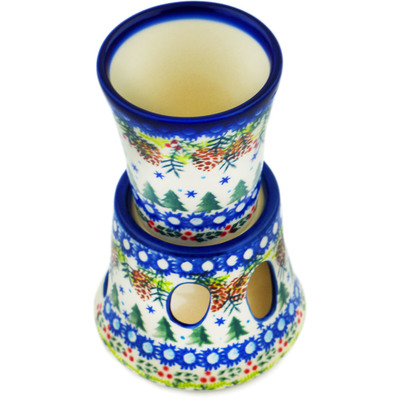 Polish Pottery Tumbler with Heater Peace Of Pine Trees