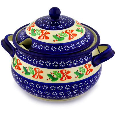 Polish Pottery Tureen 101 oz Christmas Bows