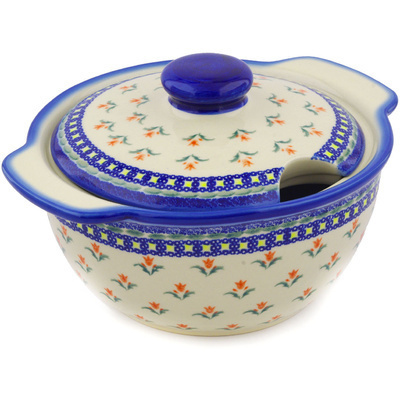 Polish Pottery Tureen 101 oz Cocentric Tulips