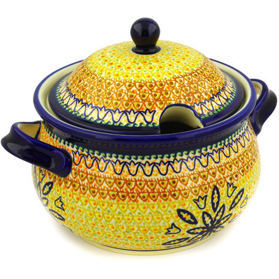 Polish Pottery Tureen 101 oz Golden Tulip UNIKAT