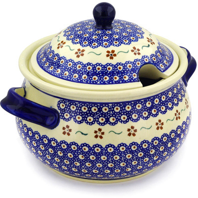 Polish Pottery Tureen 101 oz Sweet Red Flower