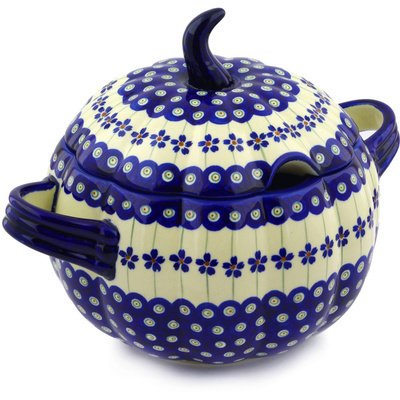 Polish Pottery Tureen 111 oz Flowering Peacock