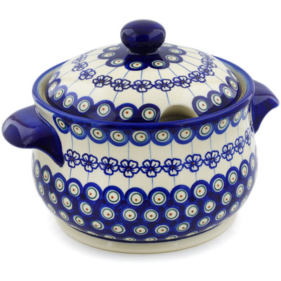 Polish Pottery Tureen 116 oz Flowering Peacock