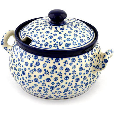 Polish Pottery Tureen 122 oz Blue Confetti