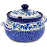 Polish Pottery Tureen 122 oz Blue Pansy