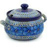 Polish Pottery Tureen 122 oz Blue Poppies UNIKAT