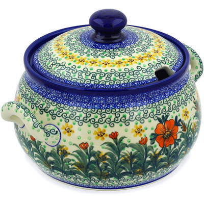 Polish Pottery Tureen 122 oz Butterfly Holly UNIKAT