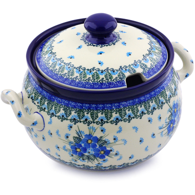 Polish Pottery Tureen 122 oz Forget Me Not UNIKAT