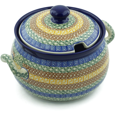 Polish Pottery Tureen 122 oz Grecian Sea