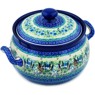 Polish Pottery Tureen 122 oz Lavender Meadow UNIKAT