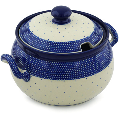 Polish Pottery Tureen 122 oz Polka Dot Sprinkles UNIKAT