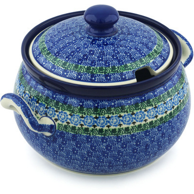 Polish Pottery Tureen 122 oz Tranquility Blue