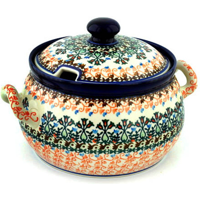 Polish Pottery Tureen 122 oz Tulip Trio