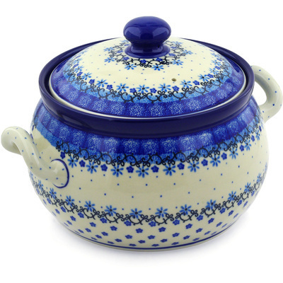 Polish Pottery Tureen 122 oz Winter Star Flowers