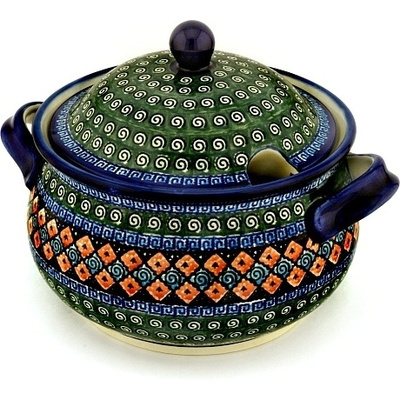 Polish Pottery Tureen 21 Cup Harlequin UNIKAT