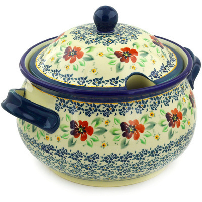 Polish Pottery Tureen 21 Cup Nightingale Flower