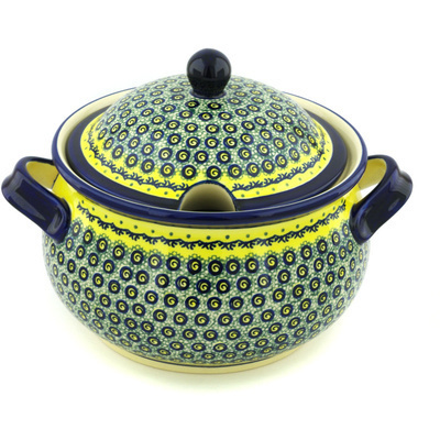 Polish Pottery Tureen 21 Cup Peacock Bumble Bee