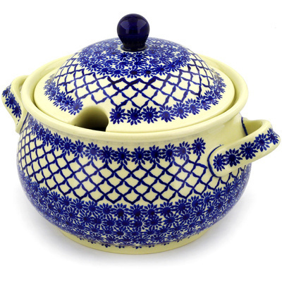 Polish Pottery Tureen 21 Cup Woven Blue Astrids
