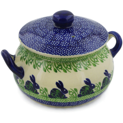 Polish Pottery Tureen 39 oz Hare In Tall Grass