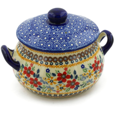 Polish Pottery Tureen 39 oz Summer Bouquet UNIKAT