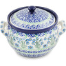 Polish Pottery Tureen 55 oz Blue April Showers