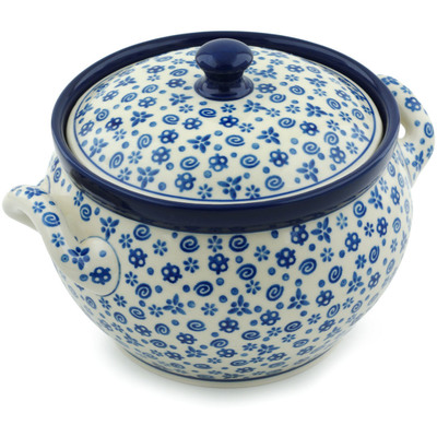 Polish Pottery Tureen 55 oz Blue Confetti