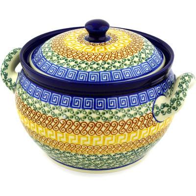 Polish Pottery Tureen 55 oz Grecian Sea