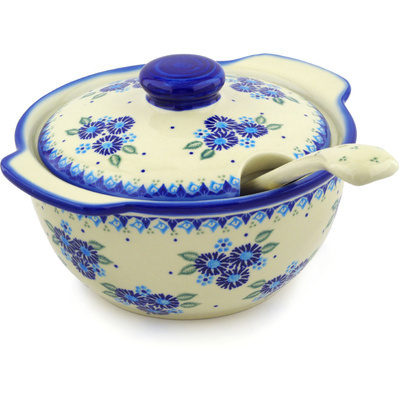 Polish Pottery Tureen with Ladle 101 oz Aster Patches