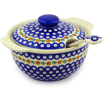 Polish Pottery Tureen with Ladle 101 oz Mosquito