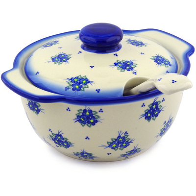 Polish Pottery Tureen with Ladle 101 oz Poppy Triad