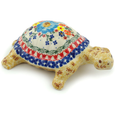 Polish Pottery Turtle Figurine 9&quot;