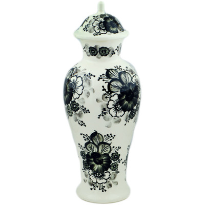 Faience Urn 18&quot; Black