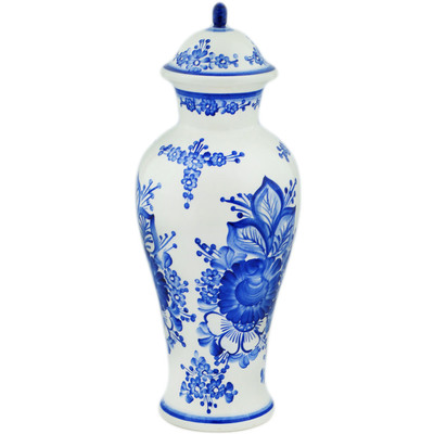 Faience Urn 18&quot; Retro Cobalt