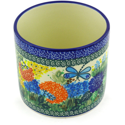 Polish Pottery Utensil Jar 5&quot; Garden Delight UNIKAT
