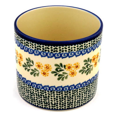 Polish Pottery Utensil Jar 5&quot; Summer Day